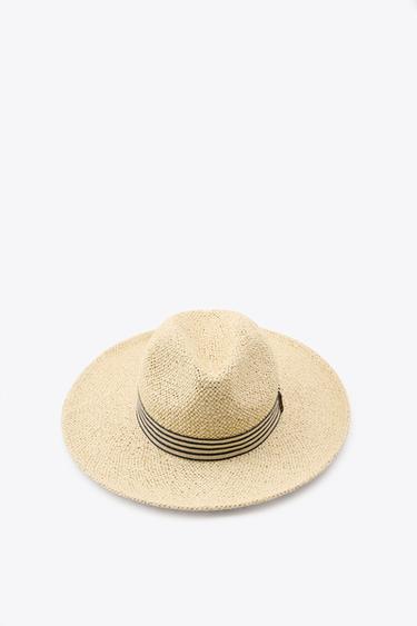 SOMBRERO TRENZADO CINTA RAYAS