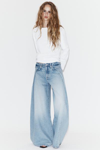 JEANS TRF WIDE LEG PLIEGUES