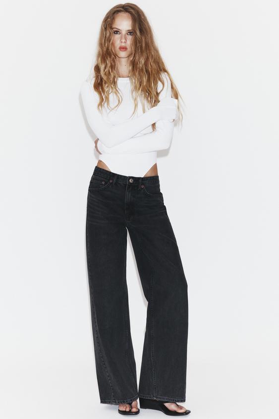 JEANS TRF WIDE LEG TIRO MEDIO