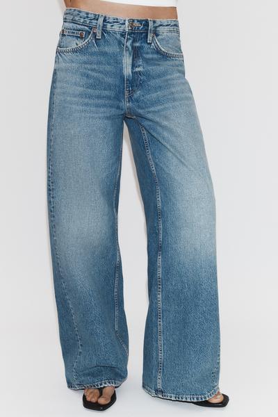 JEANS TRF WIDE LEG TIRO MEDIO