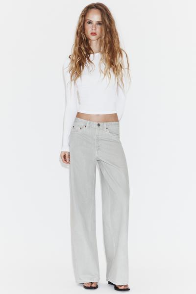JEANS TRF WIDE LEG TIRO MEDIO