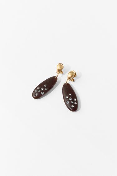 PENDIENTES EFECTO MADERA BRILLOS