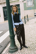 PANTALÓN EFECTO PIEL CINTURA
