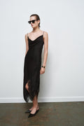 VESTIDO SATINADO ENCAJE ZW COLLECTION