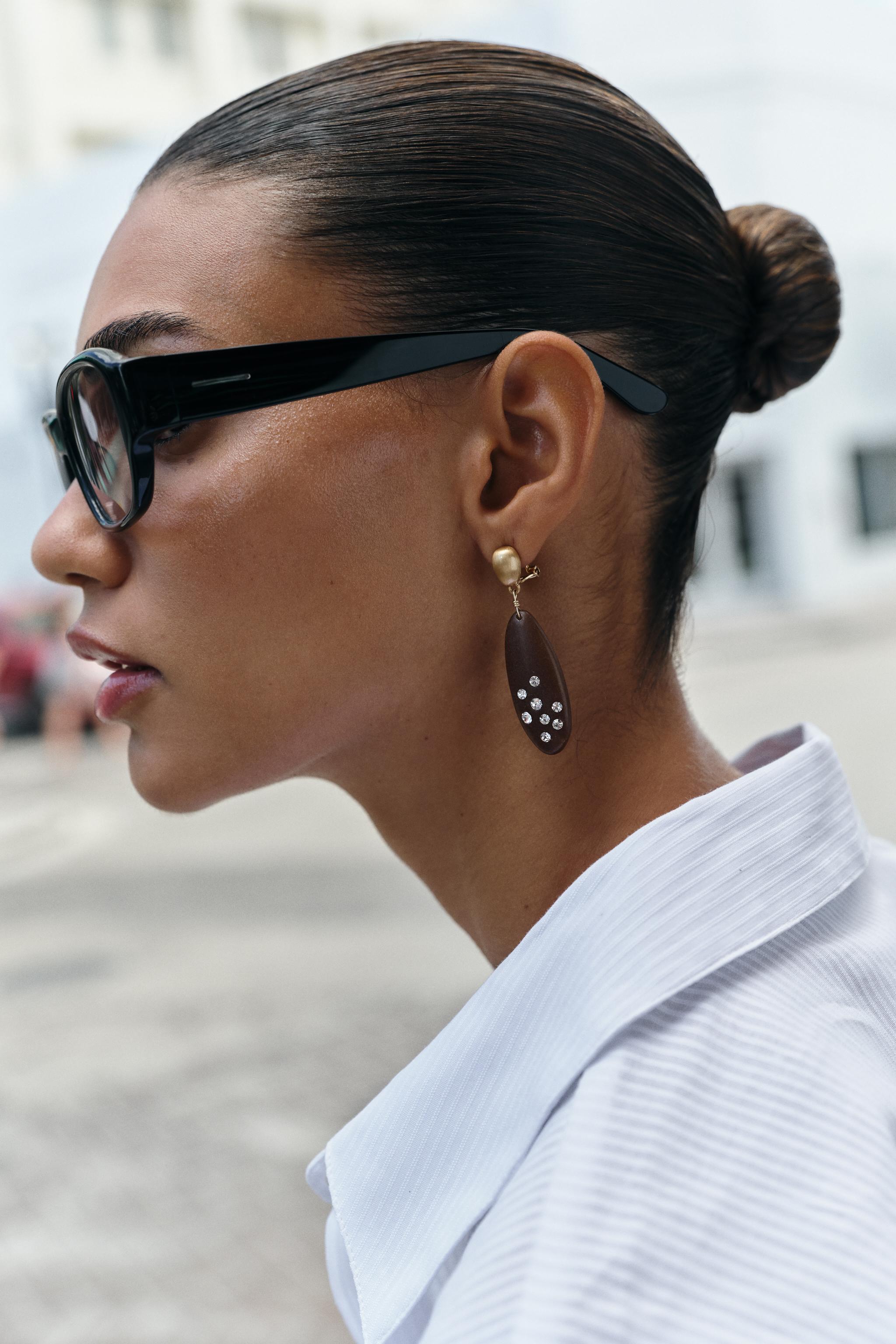 PENDIENTES EFECTO MADERA BRILLOS