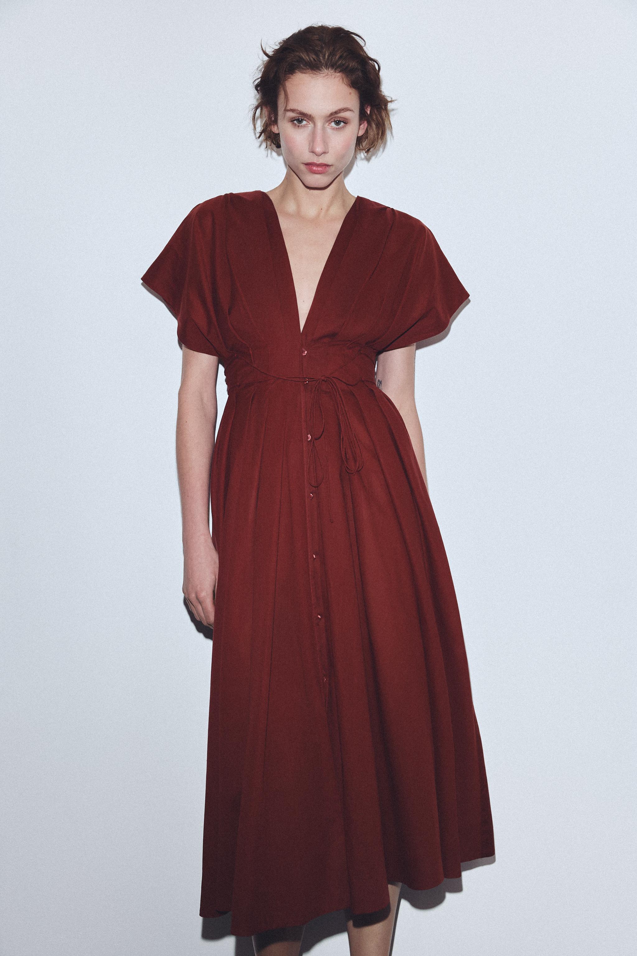 VESTIDO PINZAS CINTURA ZW COLLECTION